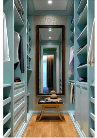 Параллельная гардеробная комната с большим зеркалом Караганда
