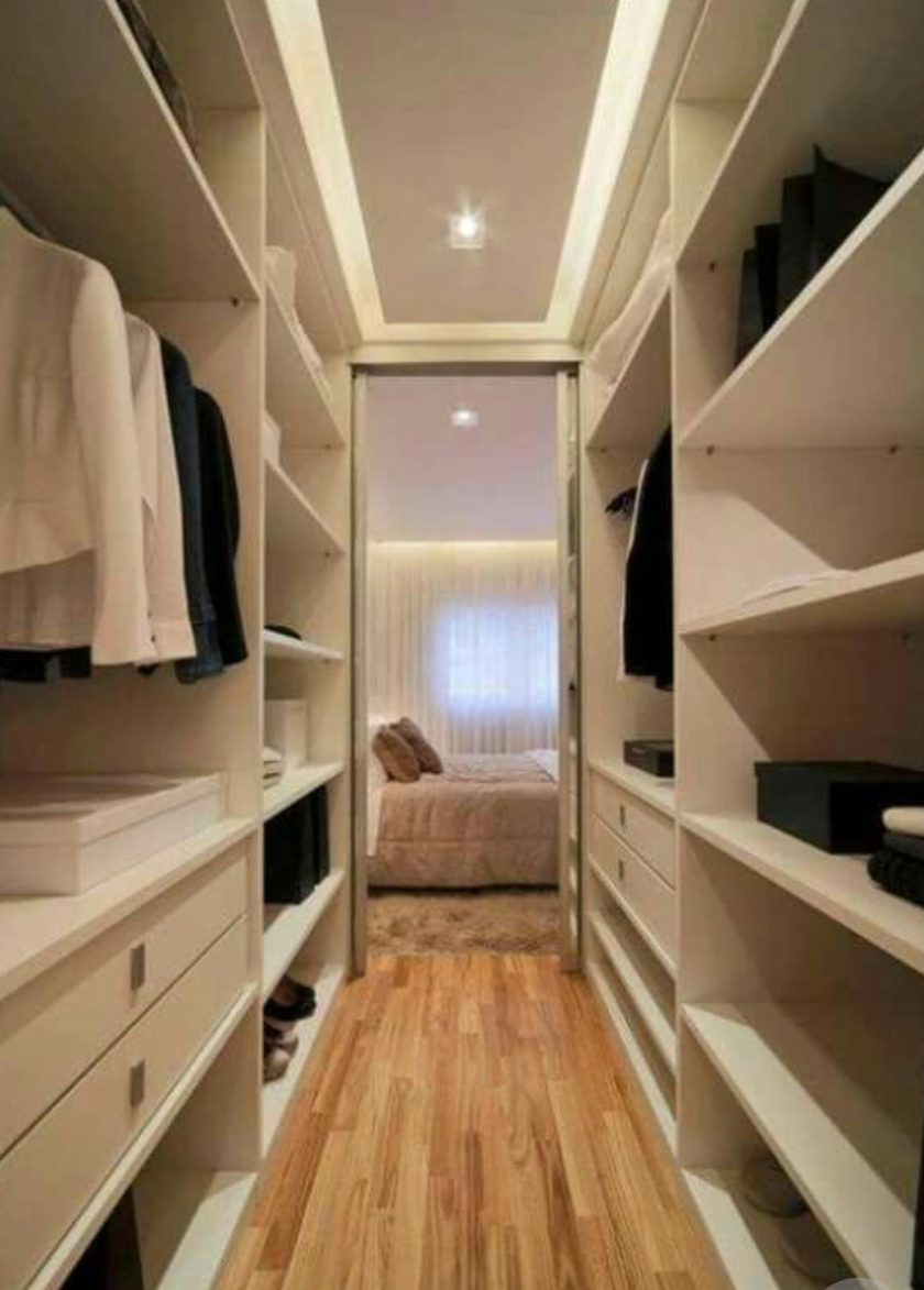 П-образная гардеробная комната в спальню Караганда