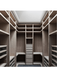 П-образная гардеробная комната в классическом стиле Караганда